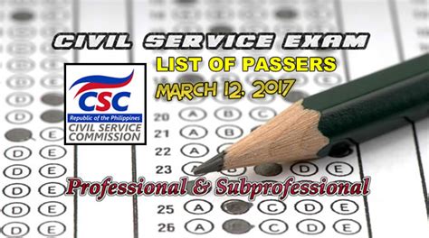 civil service rating 2017|LIST OF PASSERS: March 12, 2017 Civil Service Exam Results CSE.